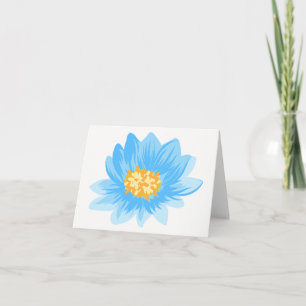 Carte Aquarelle Fleurs Bleu Turquoise - Bonjour Amour