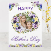 Carte Aquarelle Fleurs de printemps Wreath Fête des Mère (Fleur jaune)