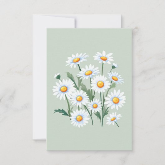 Carte Aquarelle Fleurs marguerites (Devant)
