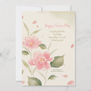 Carte Aquarelle Fleurs Roses