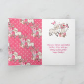 Carte Aquarelle Fleurs roses Agneau Joyeux Pâques (Intérieur)