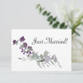 Carte Aquarelle Fleurs sauvages Lavande Juste Marié (Debout devant)