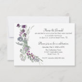 Carte Aquarelle Fleurs sauvages Lavande Juste Marié (Dos)