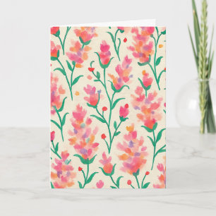 Carte Aquarelle Floral Blank Grey