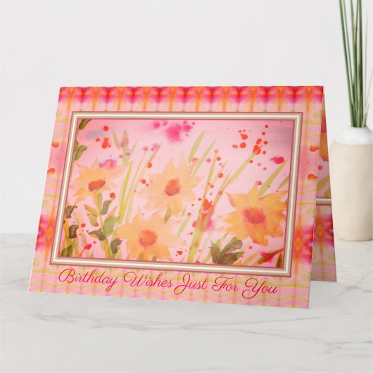 Carte Aquarelle Floral Conçu (Devant)