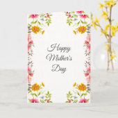 Carte Aquarelle Floral Fête des Mères Salutation (Fleur jaune)