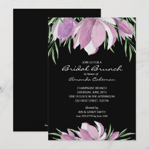 Carte Aquarelle Floral Magnolia Fêtes des mariées Invita