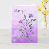 Carte Aquarelle Floral Miss You, Attrapons-Nous (Fleur jaune)