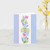 Carte Aquarelle Floral Pastels INITIALE DU NOM (Fleur jaune)