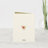 Carte Aquarelle Floral Thanksgiving Salutation enseignan (Dos)