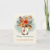 Carte Aquarelle Floral Thanksgiving Salutation enseignan (Devant)
