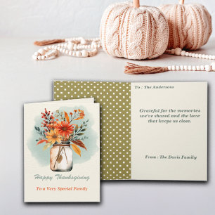 Carte Aquarelle Floral Thanksgiving Salutation enseignan