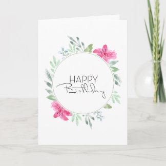 Carte Aquarelle Florale Azalea