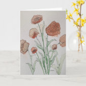Carte aquarelle florale corail abstrait (Fleur jaune)