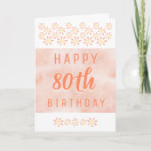 Carte Aquarelle florale de fleurs de marais 80e annivers (Devant)