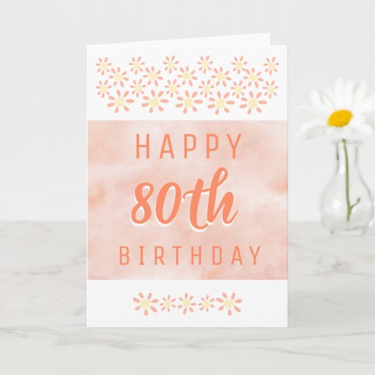 Carte Aquarelle florale de fleurs de marais 80e annivers (Petite plante)