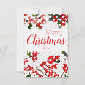 Carte aquarelle florale de Noël (Devant)