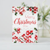 Carte aquarelle florale de Noël (Debout devant)