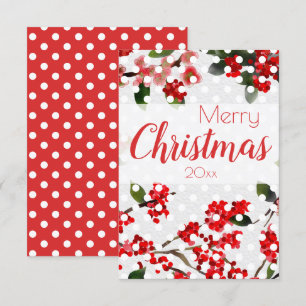 Carte aquarelle florale de Noël