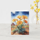 Carte Aquarelle florale du désert Marigold (Fleur jaune)