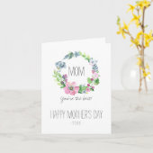 Carte Aquarelle florale et papillon | Fête des mères (Fleur jaune)