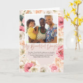 Carte Aquarelle Florale | Fille Fête des Mères Photo Ca (Fleur jaune)