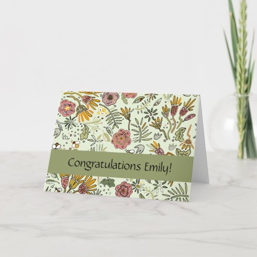 Carte Aquarelle Florale Fleurs d'abeille Élégante Modern (Devant)