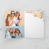 Carte Aquarelle florale jaune 2 photos anniversaire (Intérieur)