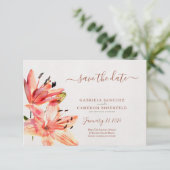 Carte Aquarelle Florale Lillies Terracotta (Debout devant)