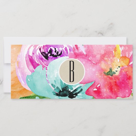 Carte Aquarelle florale moderne Kraft certificat cadeau (Devant)