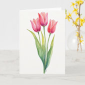 Carte aquarelle florale rayée (Fleur jaune)