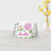 Carte aquarelle florale rose bonjour (Fleur jaune)
