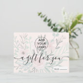 Carte Aquarelle florale rose vif certificat cadeau (Debout devant)