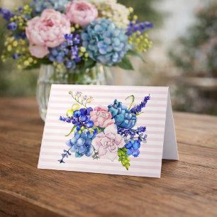 Carte Aquarelle Florales Hydrangeas Pivoines
