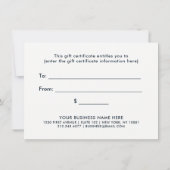 Carte Aquarelle foncée Floral Boho | Certificat cadeau (Dos)