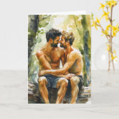 Carte Aquarelle Forêt Embrasse (Fleur jaune)