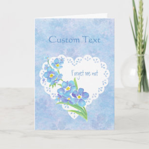 Carte Aquarelle Forget-me-not flower Texte personnalisé