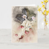 Carte Aquarelle Fraise Plante Fête des Mères (Fleur jaune)