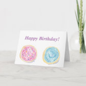 Carte Aquarelle Frosted Sucre Cookies Anniversaire (Devant)