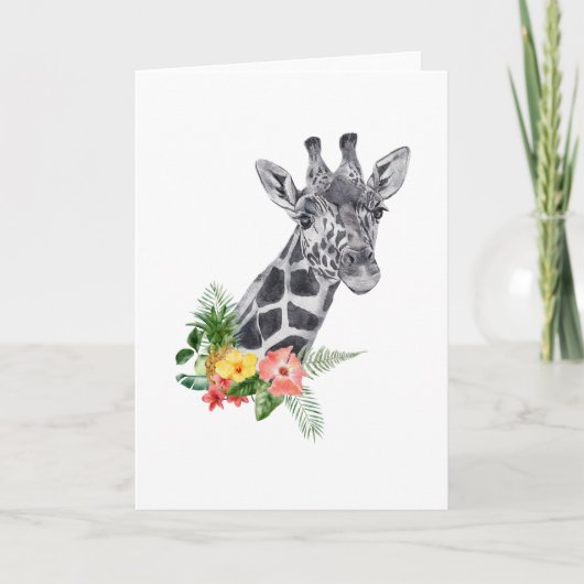 Carte Aquarelle girafe (Devant)