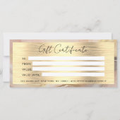 Carte Aquarelle Gold Foil Certificat cadeau Blush Pink (Dos)