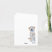 Carte Aquarelle Golden Retriever Chien Merci (Dos)