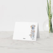 Carte Aquarelle Golden Retriever Chien Merci (Dos)
