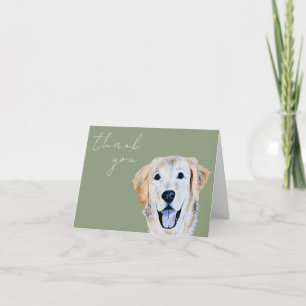 Carte Aquarelle Golden Retriever Chien Sage Merci