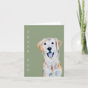 Carte Aquarelle Golden Retriever Chien Sage Merci