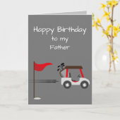 Carte Aquarelle Golf Amusement Golf Frère Père Papa (Fleur jaune)