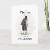 Aquarelle Graduation Girl College Grad Devote