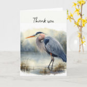 Carte Aquarelle Great Blue Heron Bird Nature (Fleur jaune)