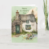 Carte Aquarelle Green Irish Cottage St. Patrick's Day (Devant)