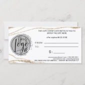 Carte Aquarelle gris or logo certificat cadeau (Dos)